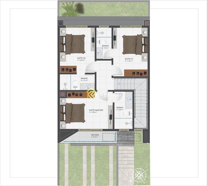 Casa de Alto Padrão em Condomínio - Santa Cândida em Curitiba/PR: 3ª foto da galeria de imagens do imóvel