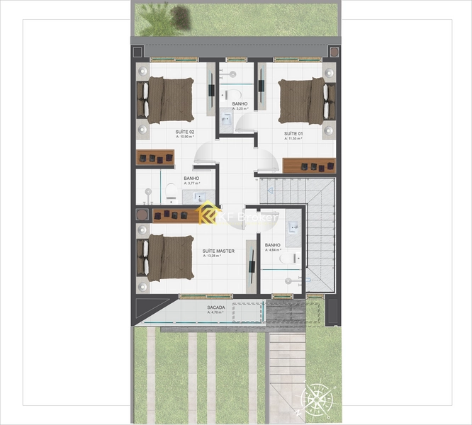 Casa de Alto Padrão em Condomínio - Santa Cândida em Curitiba/PR: 5ª foto da galeria de imagens do imóvel