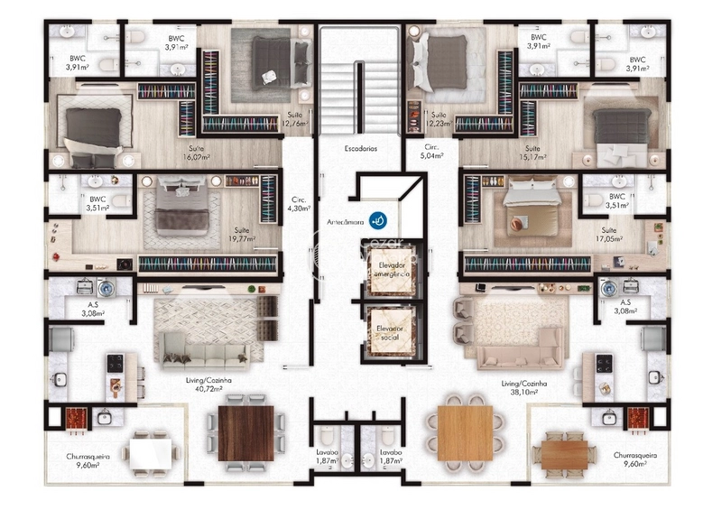 Apartamento em Porto Belo/SC com 4 suítes: 21ª foto da galeria de imagens do imóvel