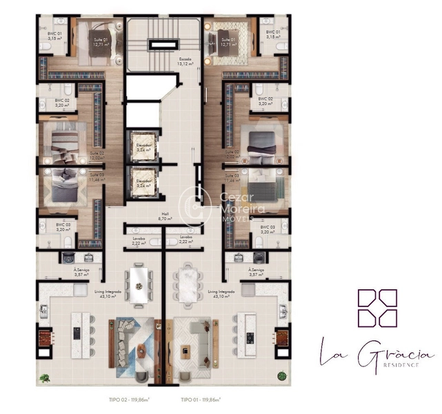 Apartamento em Porto Belo/SC com 3 suítes: 6ª foto da galeria de imagens do imóvel