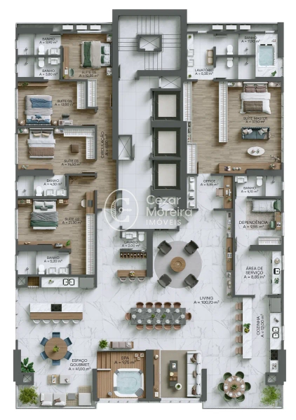 Apartamento em Itapema/SC com 5 suítes: 6ª foto da galeria de imagens do imóvel