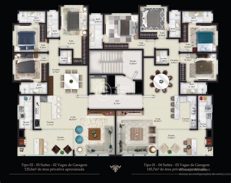 Apartamento em Itapema/SC com 4 suítes: 2ª foto da galeria de imagens do imóvel