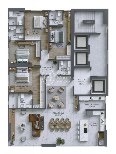 Apartamento em Itapema/SC com 4 suítes: 5ª foto da galeria de imagens do imóvel