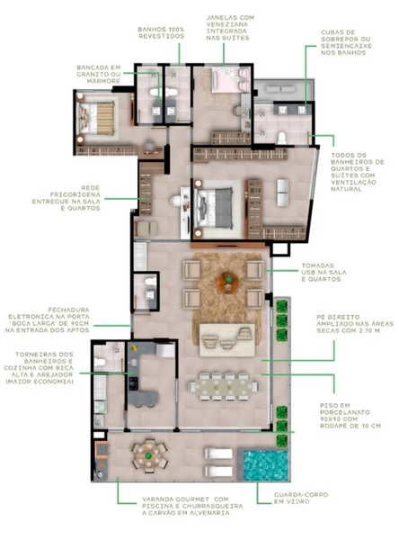 Penthouse Praça das Artes: 2ª foto da galeria de imagens do imóvel
