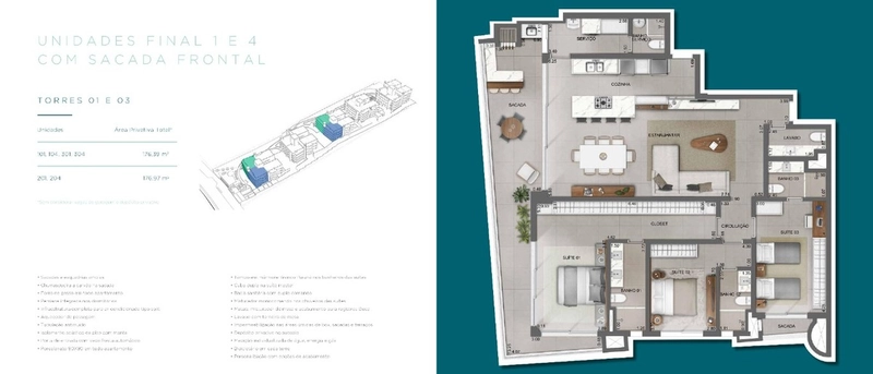 Apartamento a venda em Cacupé - 03 suítes - 176m2: 2ª foto da galeria de imagens do imóvel