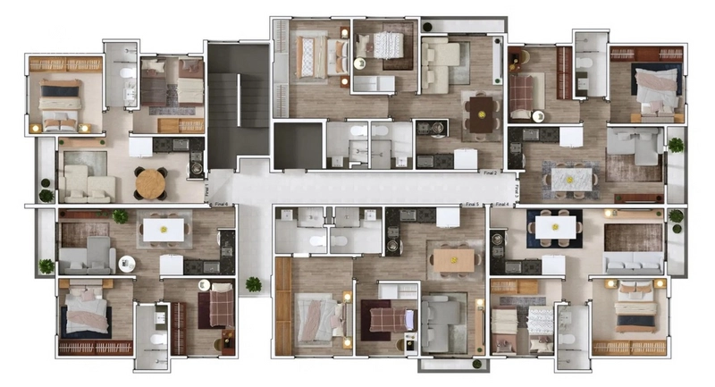 LANÇAMENTO - APARTAMENTO COM 1 SUÍTE E 1 QUARTO - RESIDENCIAL ANDREU: 6ª foto da galeria de imagens do imóvel