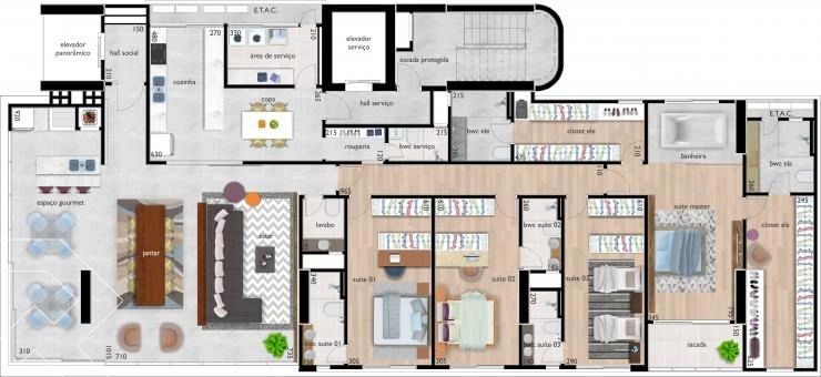 APARTAMENTO ALTO PADRÃO NO CENTRO: 3ª foto da galeria de imagens do imóvel