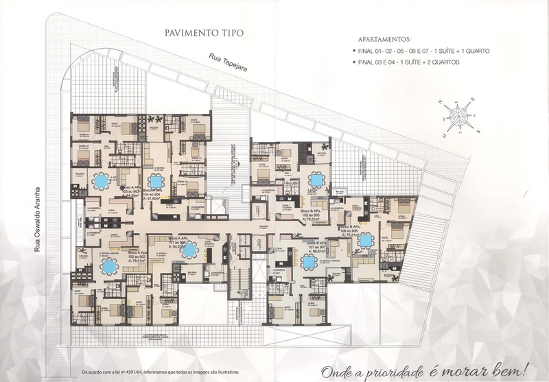 APARTAMENTO COM 1 SUÍTE E 2 QUARTOS NO CENTRO: 8ª foto da galeria de imagens do imóvel