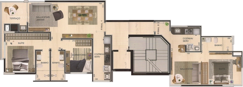 APARTAMENTO COM 1 SUÍTE E 1 QUARTO - RESIDENCIAL ADONAI: 5ª foto da galeria de imagens do imóvel