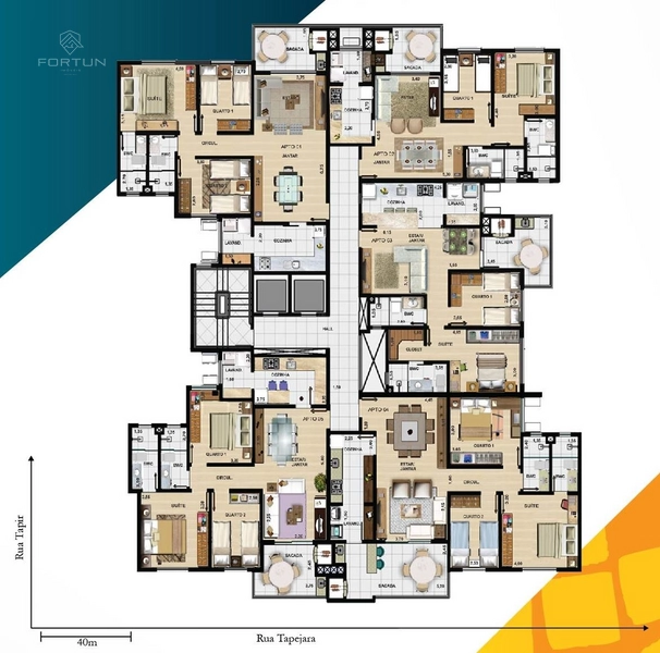 APARTAMENTO COM 1 SUÍTE E 2 QUARTOS NO CENTRO: 13ª foto da galeria de imagens do imóvel