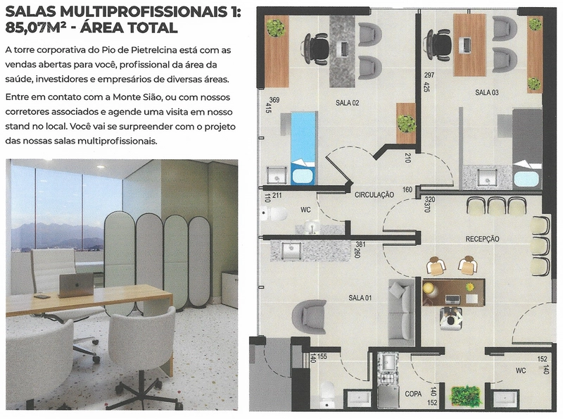SALAS MULTIPROFISSIONAIS DA TORRE COORPORATIVA - PIO DE PIETRELCINA: 12ª foto da galeria de imagens do imóvel