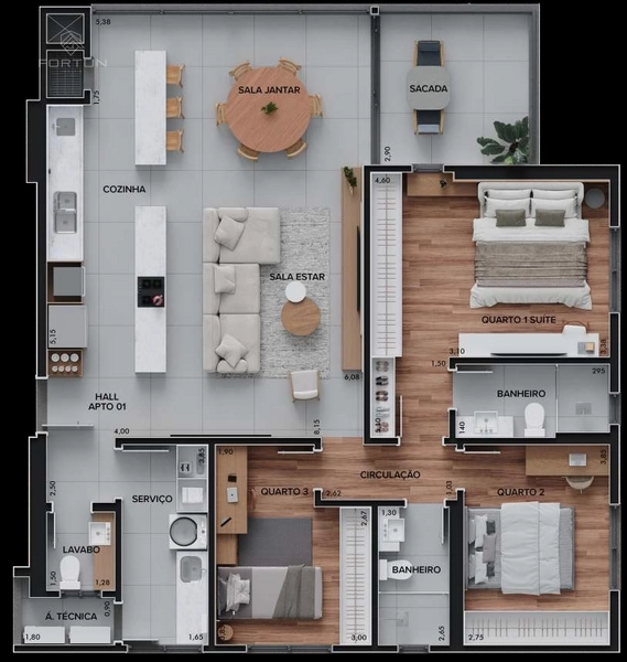APARTAMENTOS COM SUÍTE MAIS 1 OU 2 QUARTOS - EDIFICIO CHARDONNAY: 7ª foto da galeria de imagens do imóvel