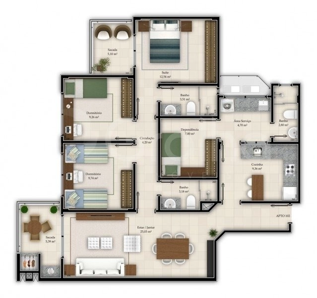 Lindo apartamento com 3 quartos (1 suíte) no Novo Estreito: 35ª foto da galeria de imagens do imóvel