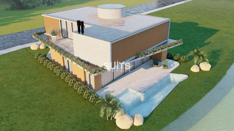 Sobrado a beira lago de alto padrão no condomínio Enseada: 2ª foto da galeria de imagens do imóvel