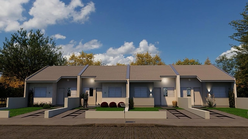 Casa geminada com 46 m², composta por 2 dormitórios: 1ª foto da galeria de imagens do imóvel