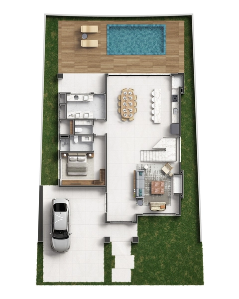 Casa em condomínio com arquitetura moderna e ambientes amplos: 9ª foto da galeria de imagens do imóvel