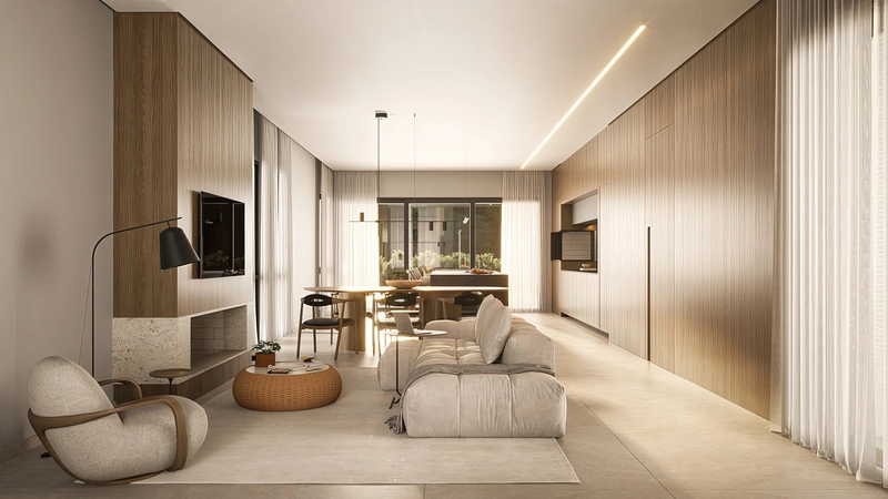 Casa em condomínio com arquitetura moderna e ambientes amplos: 4ª foto da galeria de imagens do imóvel
