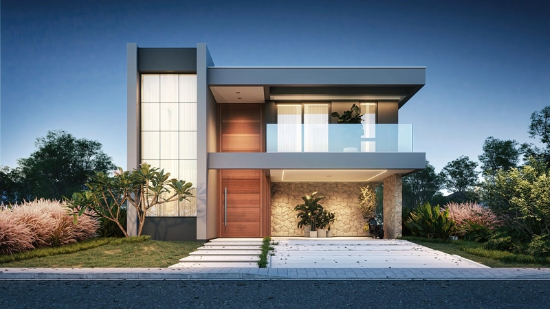 Casa em condomínio com arquitetura moderna e ambientes amplos: 3ª foto da galeria de imagens do imóvel