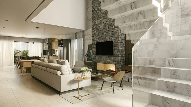 Casa em condomínio com arquitetura moderna e ambientes amplos: 4ª foto da galeria de imagens do imóvel