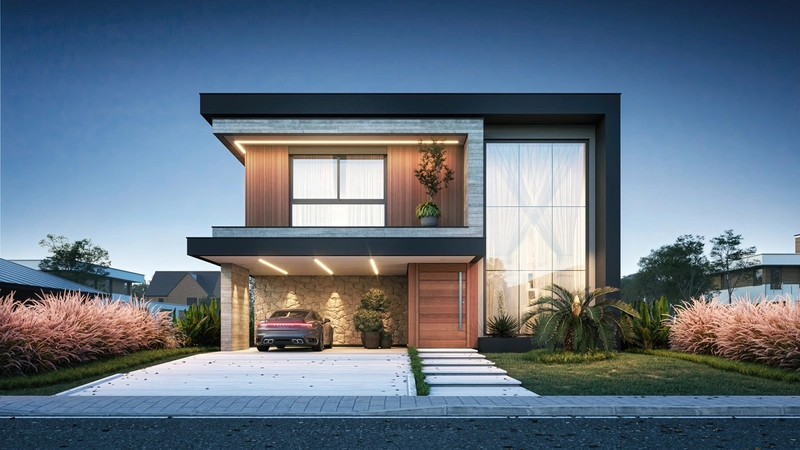 Casa em condomínio com arquitetura moderna e ambientes amplos: 3ª foto da galeria de imagens do imóvel