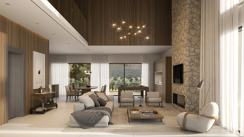 Casa em condomínio com arquitetura moderna e ambientes amplos: 4ª foto da galeria de imagens do imóvel