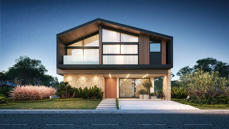 Casa em condomínio com arquitetura moderna e ambientes amplos: 3ª foto da galeria de imagens do imóvel