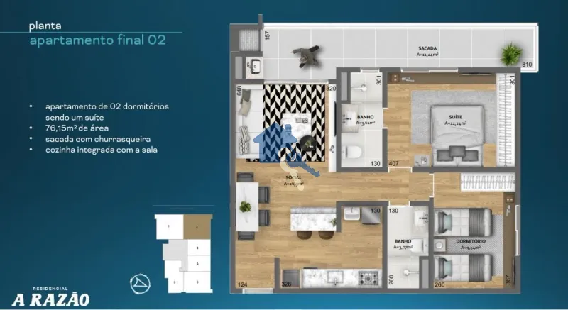 Residencial A Razão | Central | Entre a Tuiuti e a Presidente: 8ª foto da galeria de imagens do imóvel