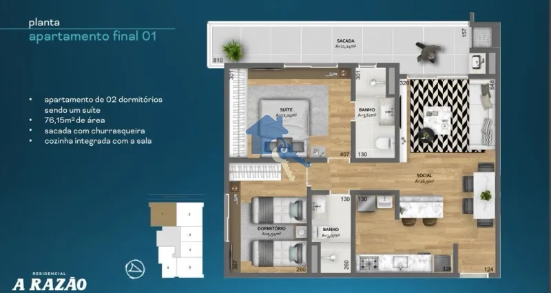 Residencial A Razão | Central | Entre a Tuiuti e a Presidente: 9ª foto da galeria de imagens do imóvel