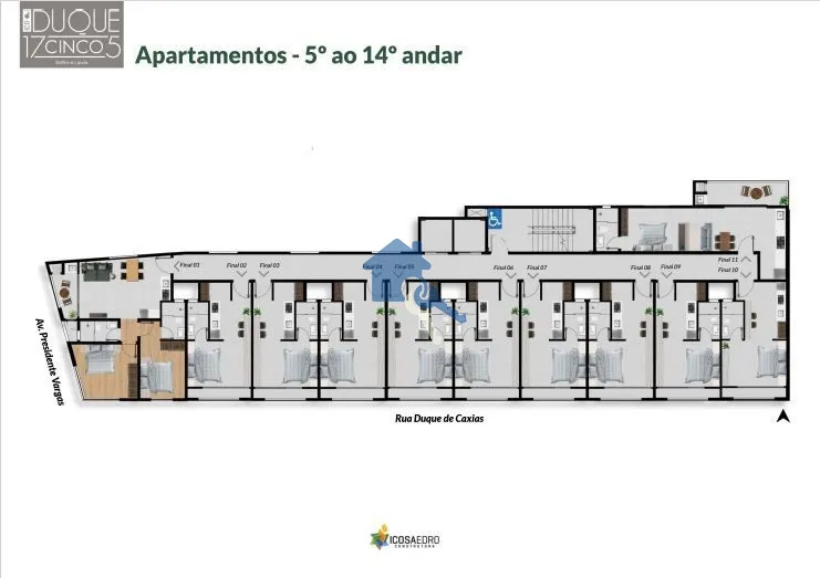 Residencial Duque 17CINCO5 com unidades studios, apartamentos e duplex na planta: 11ª foto da galeria de imagens do imóvel