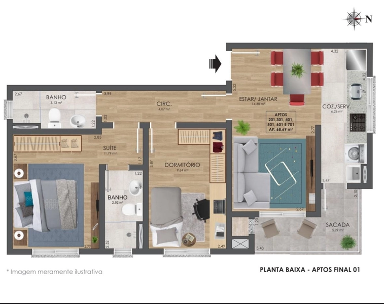 Residencial Vó Lourdes empreendimento próximo do UFSM: 5ª foto da galeria de imagens do imóvel