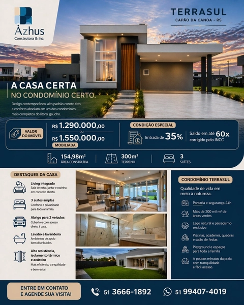 CASA DE ALTO PADRÃO NO CONDOMÍNIO TERRASUL: 3ª foto da galeria de imagens do imóvel