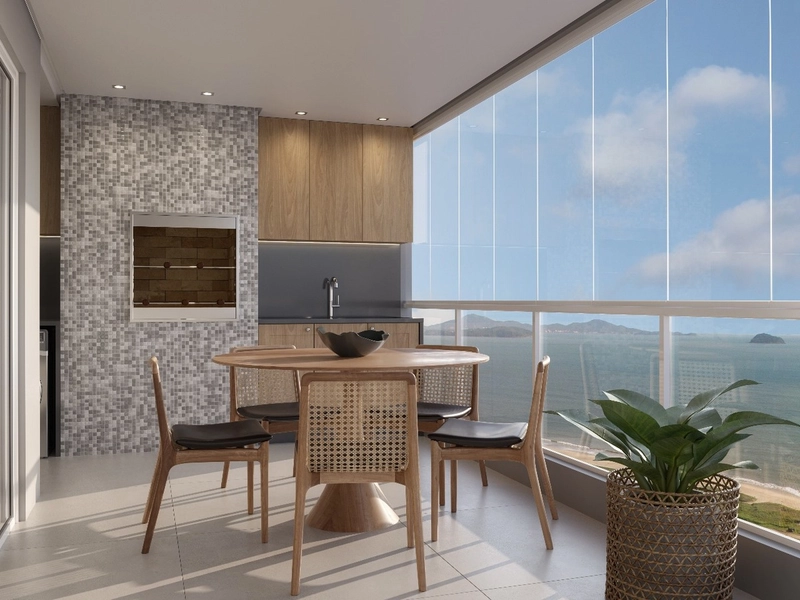 APARTAMENTO LATERAL EM EDIFÍCIO FRENTE MAR NA PRAIA CENTRAL: 5ª foto da galeria de imagens do imóvel