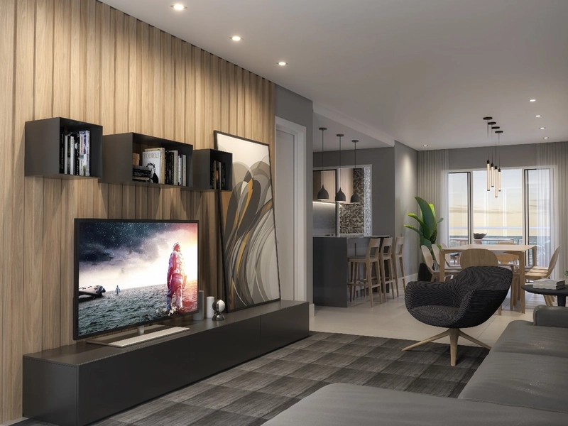 APARTAMENTO LATERAL EM EDIFÍCIO FRENTE MAR NA PRAIA CENTRAL: 8ª foto da galeria de imagens do imóvel