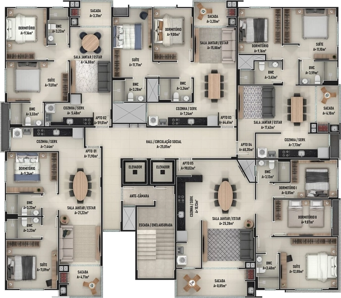 APARTAMENTOS EM FASE DE FINALIZAÇAO ** CENTRO / NAVEGANTES **: 9ª foto da galeria de imagens do imóvel
