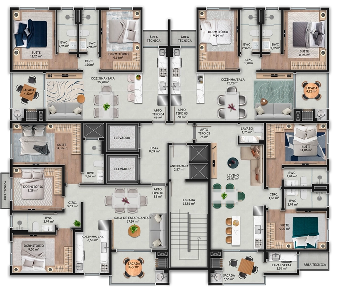 APARTAMENTO NA PLANTA NO CENTRO DE NAVEGANTES/SC: 18ª foto da galeria de imagens do imóvel