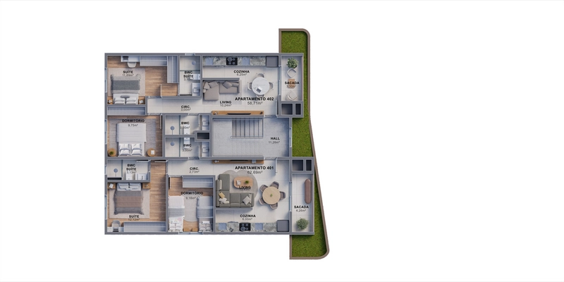 APARTAMENTO NA PLANTA NO CENTRO DE NAVEGANTES /SC COM 03 DORMITÓRIOS: 11ª foto da galeria de imagens do imóvel