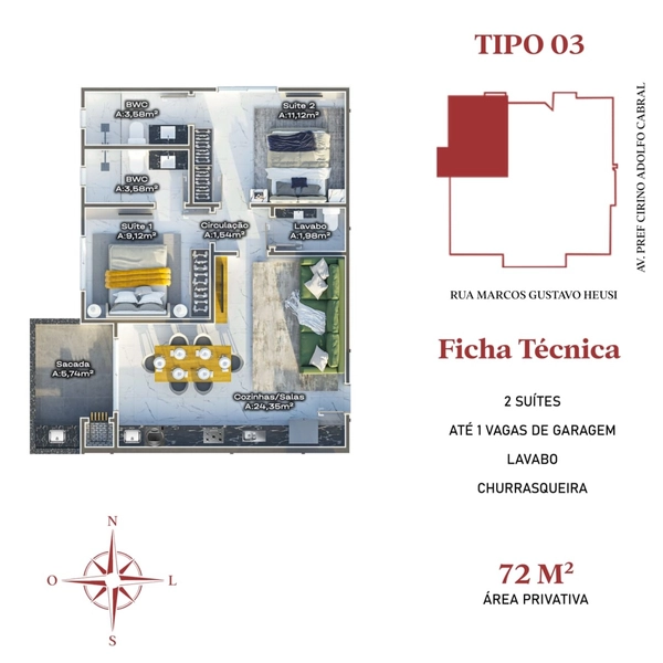 APARTAMENTOS DE ALTO PADRÃO NA PLANTA / CENTRO DE NAVEGANTES: 18ª foto da galeria de imagens do imóvel