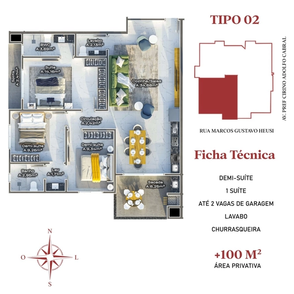APARTAMENTOS DE ALTO PADRÃO NA PLANTA / CENTRO DE NAVEGANTES: 17ª foto da galeria de imagens do imóvel