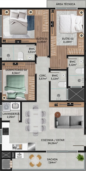 APARTAMENTOS NA PLANTA NO GRAVATÁ: 22ª foto da galeria de imagens do imóvel