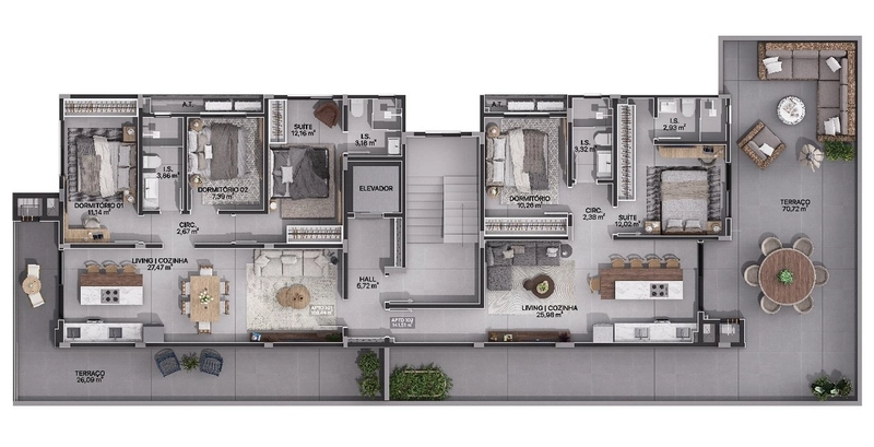 LANÇAMENTO - APARTAMENTOS NA PLANTA NO GRAVATÁ DE NAVEGANTES/SC: 24ª foto da galeria de imagens do imóvel