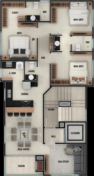 APARTAMENTO PRONTO PRA MORAR - GRAVATÁ / NAVEGANTES: 32ª foto da galeria de imagens do imóvel