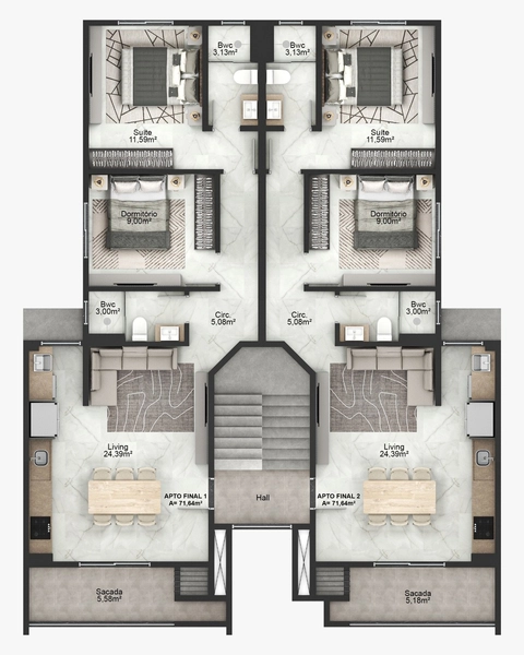 RESIDENCIAL VERSAILLES - GRAVATÁ - NAVEGANTES/SC: 4ª foto da galeria de imagens do imóvel