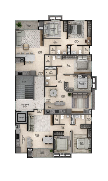 APARTAMENTOS NA PLANTA NO CENTRO DE NAVEGANTES: 5ª foto da galeria de imagens do imóvel