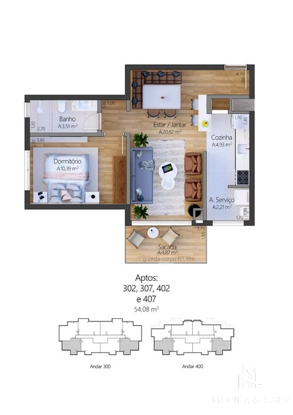 Apartamento 1 quarto no bairro Moura em Gramado: 5ª foto da galeria de imagens do imóvel