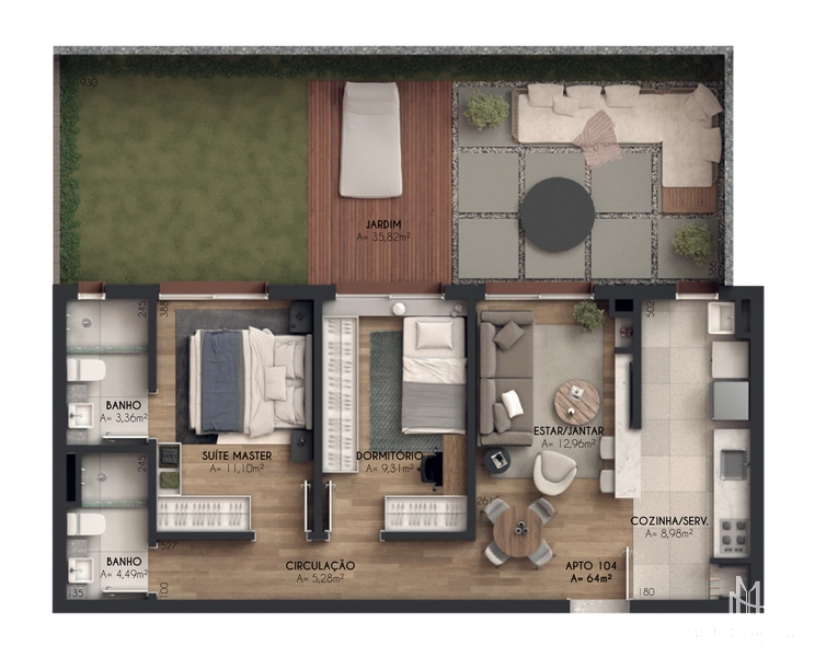Apartamento Garden 2 quartos no bairro Planalto em Gramado: 11ª foto da galeria de imagens do imóvel