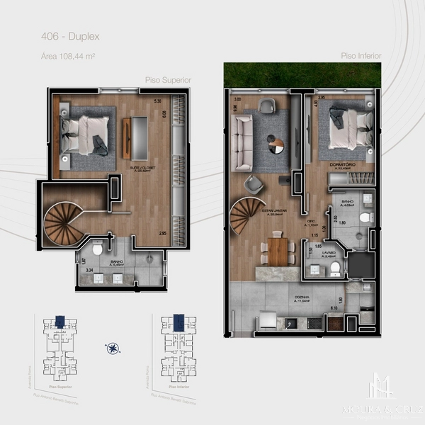 Apartamento duplex 2 quartos em Gramado: 14ª foto da galeria de imagens do imóvel