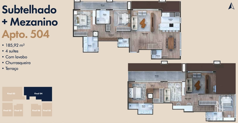 Apartamento cobertura duplex 4 quartos em Gramado: 9ª foto da galeria de imagens do imóvel