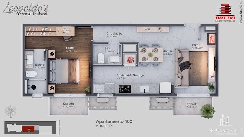 Apartamento 1 quarto no Centro de Canela: 4ª foto da galeria de imagens do imóvel