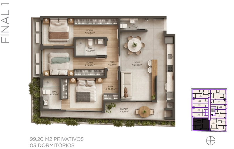 Apartamento em construção - Canasvieiras - Florianópolis: 4ª foto da galeria de imagens do imóvel