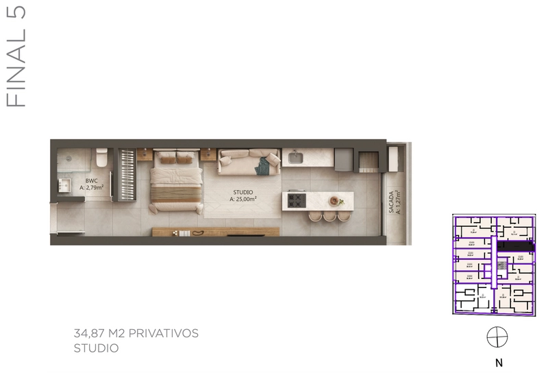 Apartamento em construção - Canasvieiras - Florianópolis: 8ª foto da galeria de imagens do imóvel